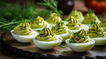 Creamy Avocado Deviled Eggs